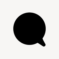 Minimal speech bubble sticker, simple black design shape on subtle color background vector