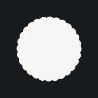 Jagged circle sticker, minimal shape design on black background psd