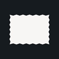 White jagged rectangle element, simple abstract shape design psd