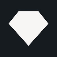 Simple white diamond graphic, minimal form design on black background