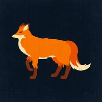 Fox clipart, cute animal cartoon illustration