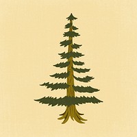 Pine tree clipart, aesthetic nature cartoon illustration