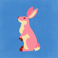 Rabbit clipart, cute animal cartoon illustration