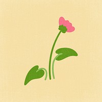 Flower clipart, aesthetic nature cartoon illustration