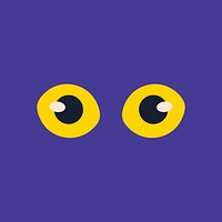 Owl eyes clipart, aesthetic cartoon illustration vector