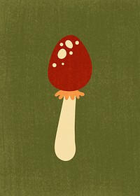 Cute mushroom clipart, aesthetic nature cartoon illustration psd