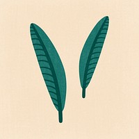 Leaf clipart, aesthetic nature cartoon illustration