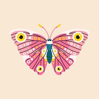 Aesthetic butterfly clipart, animal cartoon illustration vector