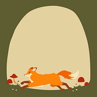 Cute fox frame background, fairytale animal illustration vector