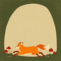 Cute fox frame background, fairytale animal illustration