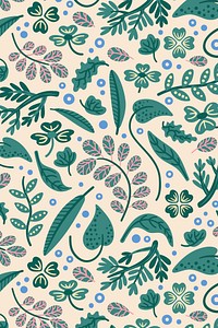 Vintage leaf seamless pattern background, fairytale nature cartoon vector
