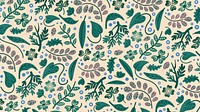 Vintage leaf pattern desktop wallpaper, nature illustration