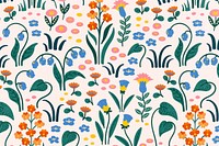 Vintage flower pattern background, nature illustration psd