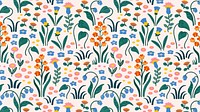 Vintage flower pattern computer wallpaper, nature illustration