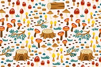 Botanical seamless pattern background, fairytale nature illustration vector