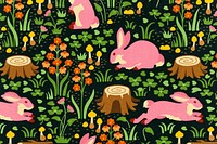 Aesthetic fairytale forest pattern background, nature illustration