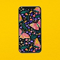 Butterfly pattern phone case, colorful style with design space