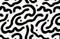 Abstract squiggle brush strokes pattern background, black design psd