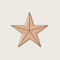 Star sticker, aesthetic beige design vector