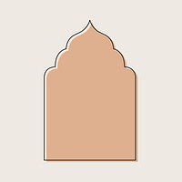 Aesthetic mosque arch illustration, flat earth brown tone design psd