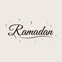 Black Ramadan text illustration, aesthetic celebration design vector