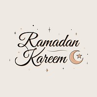 Aesthetic Ramadan Kareem illustration, flat brown tone text design