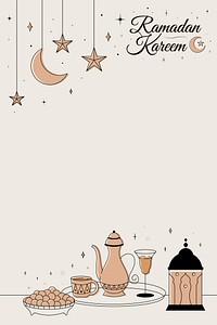 Ramadan background, aesthetic beige design