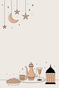 Ramadan background, aesthetic beige design