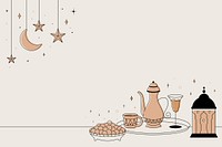 Brown Ramadan background, aesthetic celebration design psd