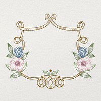 Flower wreath frame background, vintage illustration, botanical design 