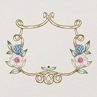 Floral wreath frame, vintage illustration, botanical design vector