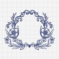 Botanical frame background, flower wreath design, vintage illustration 