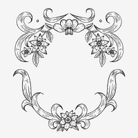 Leaf wreath frame, vintage illustration, botanical design vector