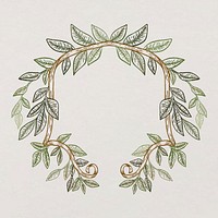 Botanical frame, leaf wreath design, vintage illustration vector