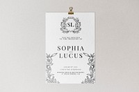 Wedding flyer mockup, minimal botanical design psd