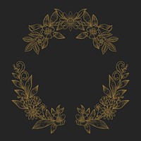 Leaf wreath frame background, vintage illustration, botanical design 