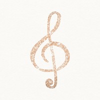 Treble clef clipart, glittery music symbol