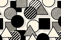 Memphis background pattern, black doodle design