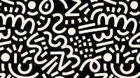 Memphis pattern desktop wallpaper, aesthetic black design