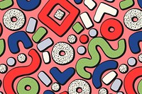 Memphis social media banner pattern, colorful doodle design