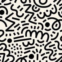 Memphis seamless pattern background, minimal black design