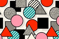 Memphis social media banner pattern, colorful doodle design