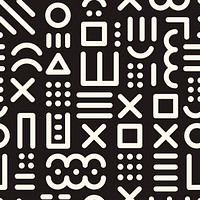 Memphis seamless pattern background, minimal black design