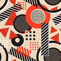 Colorful Memphis seamless pattern, doodle design vector