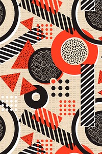 Memphis social media banner pattern, colorful doodle design