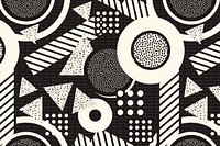 Memphis seamless pattern background, aesthetic black design psd