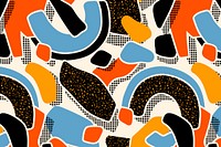 Memphis social media banner pattern, colorful doodle design