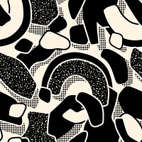 Black & white Memphis seamless pattern, doodle design psd