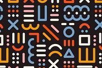 Memphis social media banner pattern, colorful doodle design