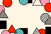 Colorful Memphis frame for social media banner, minimal design vector